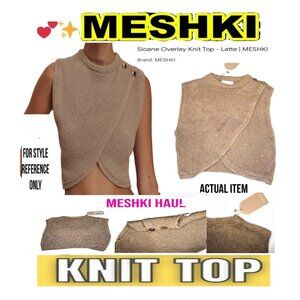 🛑 MESHKI Designer ➕🆒 SKIRT Sloane BOTTOM Overlay Knit Fashion Style💸BUY NOW‼️